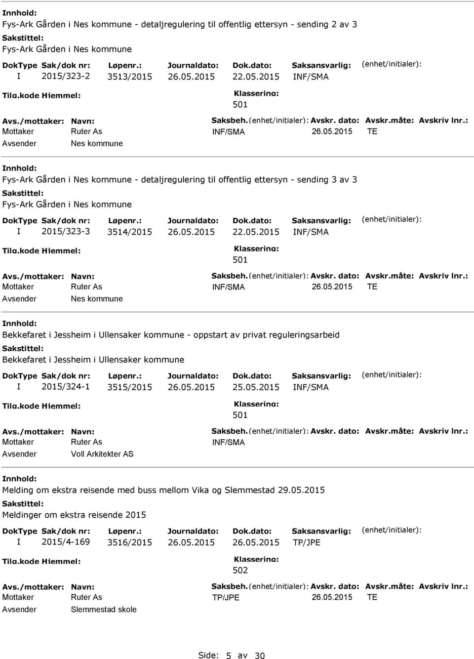 : NF/SMA TE Nes kommune nnhold: Fys-Ark Gården i Nes kommune - detaljregulering til offentlig ettersyn - sending 3 av 3 Fys-Ark Gården i Nes kommune 2015/323-3 3514/2015 22.05.2015 NF/SMA Avs.