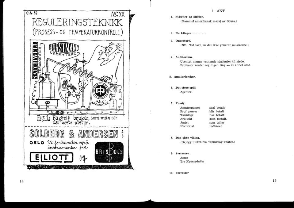 1: ra Qtfolk bruker, som man e..r clet est e tir. &ABER@ & LUDERSar1 OSLO 6 / %, 01 5. Amatørforsker. 6. Det store spill. Agenter. 7. Pussig.