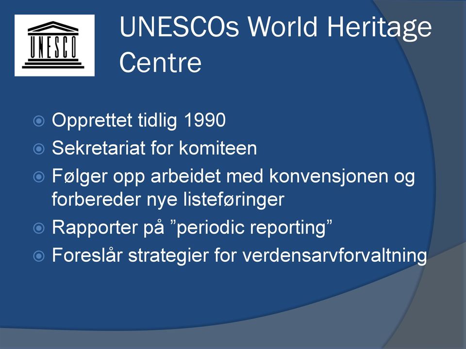 konvensjonen og forbereder nye listeføringer Rapporter