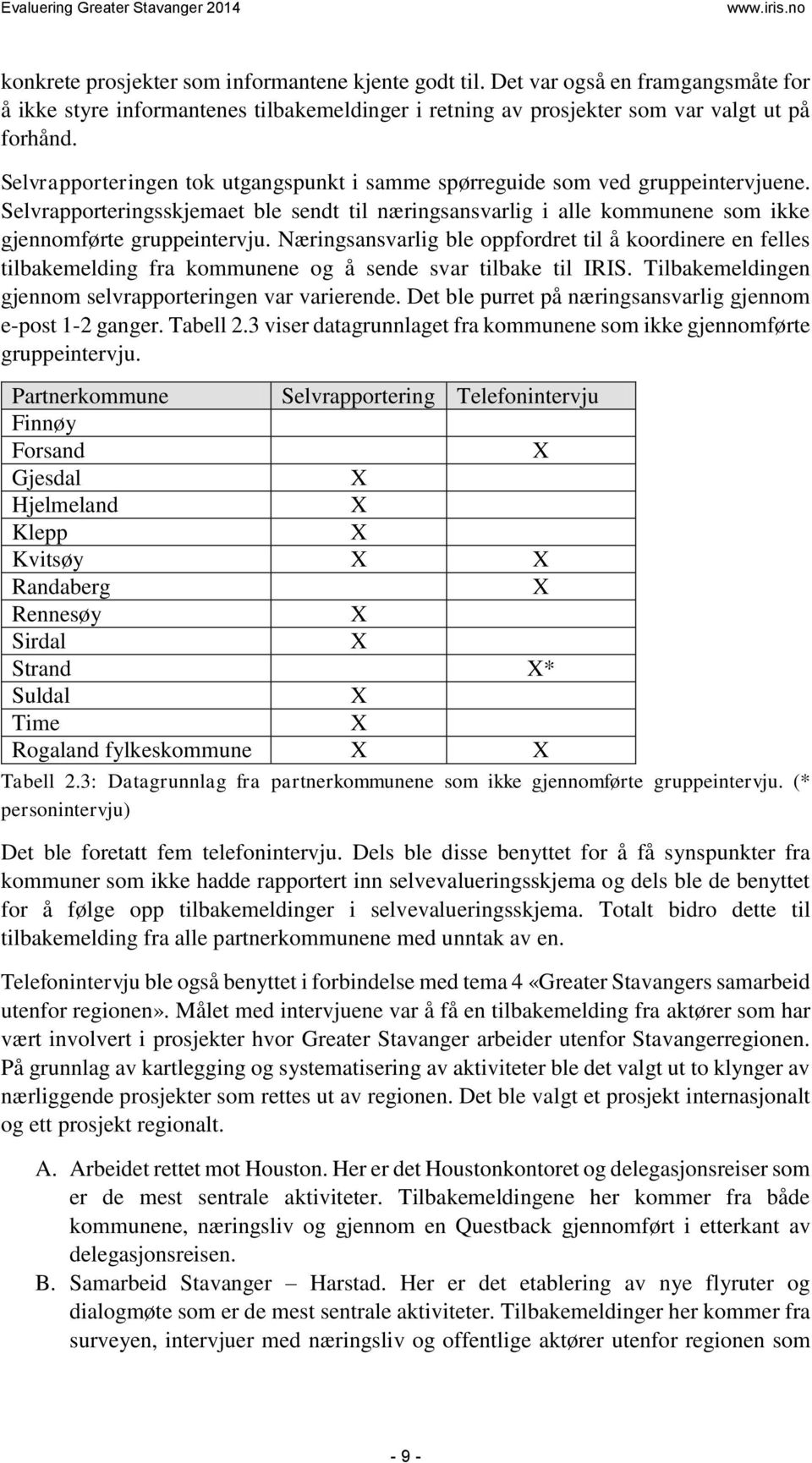 Selvrapporteringen tok utgangspunkt i samme spørreguide som ved gruppeintervjuene. Selvrapporteringsskjemaet ble sendt til næringsansvarlig i alle kommunene som ikke gjennomførte gruppeintervju.