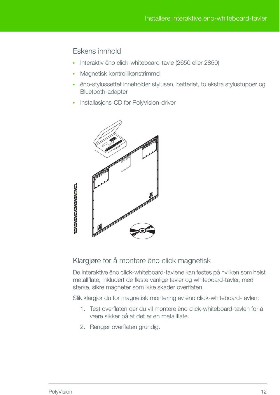 kan festes på hvilken som helst metallflate, inkludert de fleste vanlige tavler og whiteboard-tavler, med sterke, sikre magneter som ikke skader overflaten.