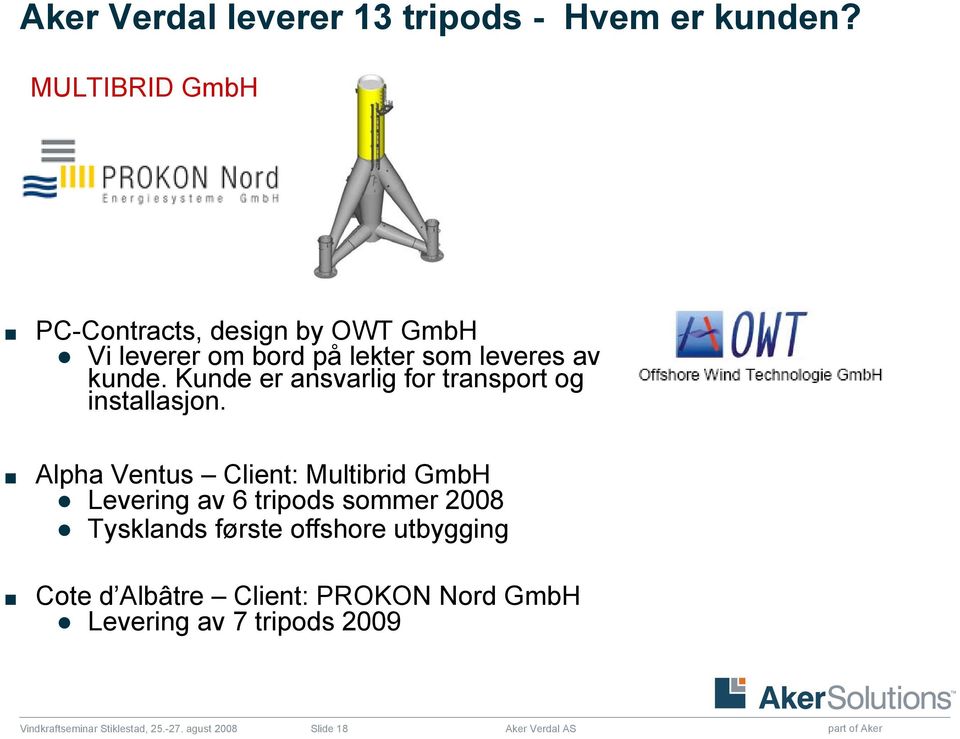 Kunde er ansvarlig for transport og installasjon.