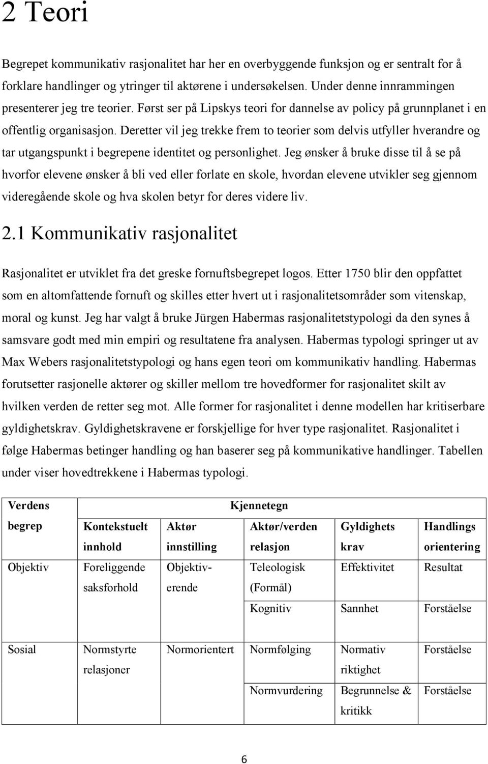 Deretter vil jeg trekke frem to teorier som delvis utfyller hverandre og tar utgangspunkt i begrepene identitet og personlighet.