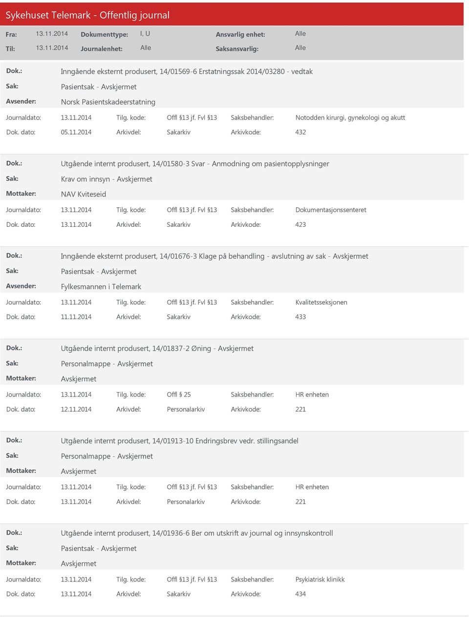 dato: Arkivdel: Sakarkiv Inngående eksternt produsert, 14/01676-3 Klage på behandling - avslutning av sak - Fylkesmannen i Telemark tgående internt produsert, 14/01837-2 Øning -