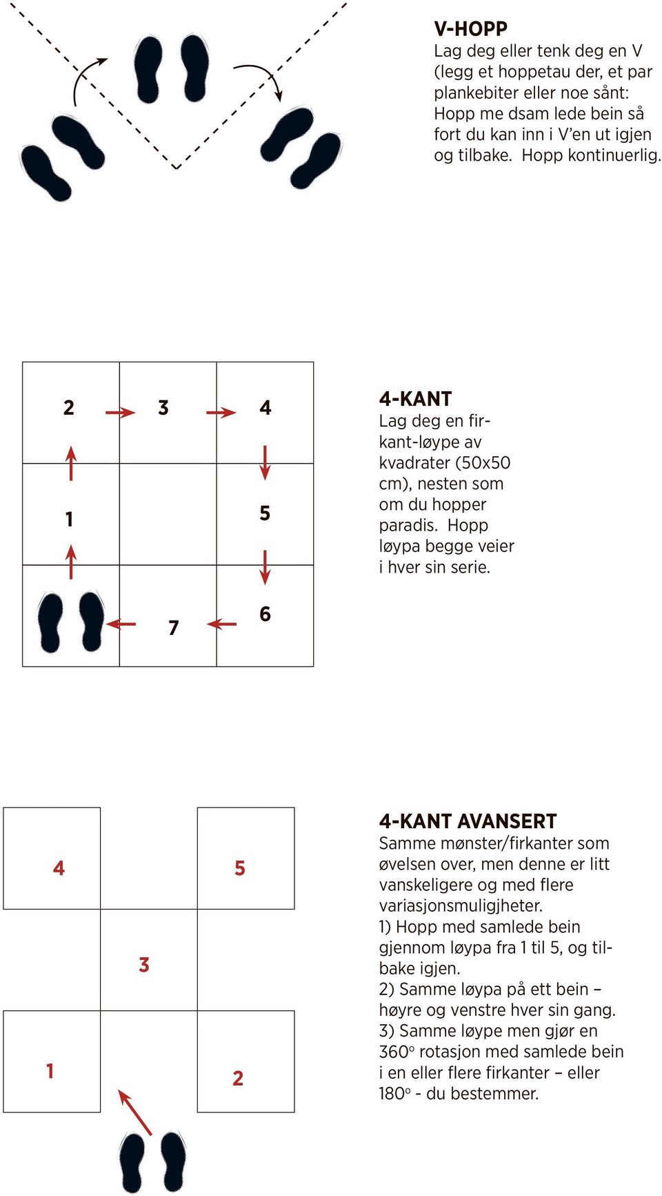 7 6 1 4 3 5 2 4-KANT AVANSERT Samme mønster/firkanter som øvelsen over, men denne er litt vanskeligere og med flere variasjonsmuligjheter.