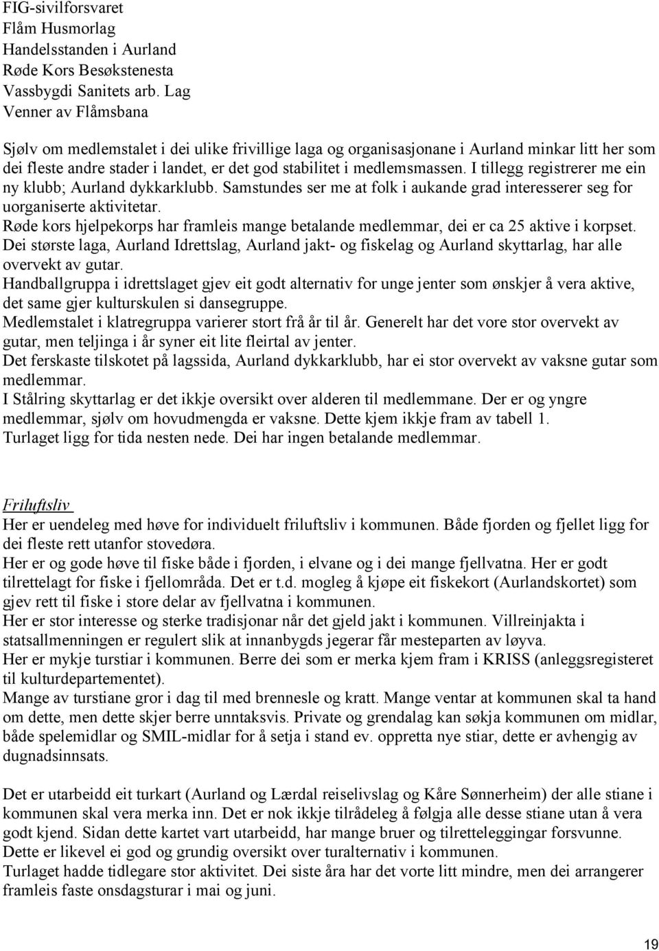 I tillegg registrerer me ein ny klubb; Aurland dykkarklubb. Samstundes ser me at flk i aukande grad interesserer seg fr urganiserte aktivitetar.