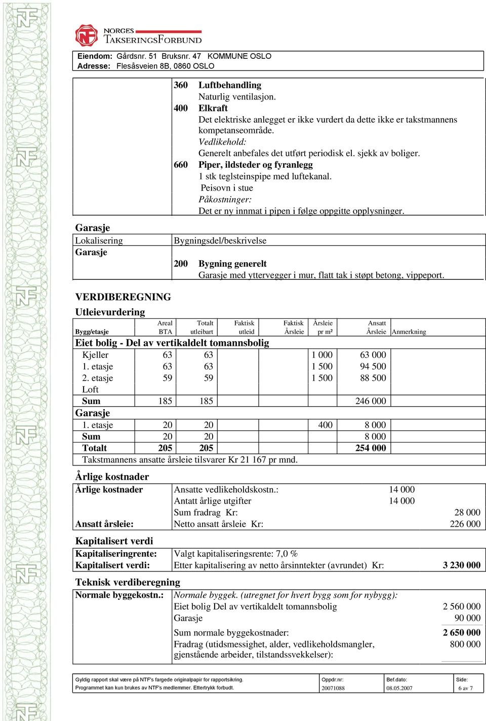 660 Piper, ildsteder og fyranlegg 1 stk teglsteinspipe med luftekanal. Peisovn i stue Påkostninger: Det er ny innmat i pipen i følge oppgitte opplysninger.