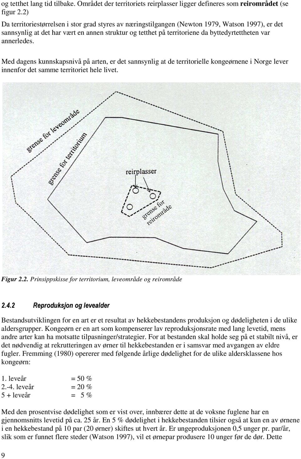 annerledes. Med dagens kunnskapsnivå på arten, er det sannsynlig at de territorielle kongeørnene i Norge lever innenfor det samme territoriet hele livet. Figur 2.