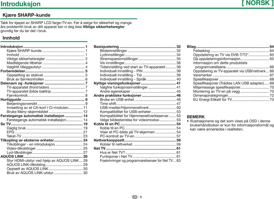 .. 1 Viktige sikkerhetsregler... 2 Medfølgende tilbehør... 4 Valgfritt tilleggsutstyr... 4 Forberedelser... 5 Oppsetting av stativet... 5 Bruk av fjernkontrollen... 6 Delenavn og -funksjoner.