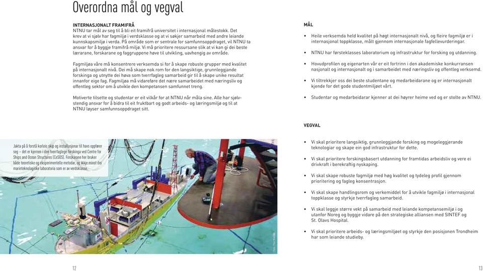 På område som er sentrale for samfunnsoppdraget, vil NTNU ta ansvar for å byggje framifrå miljø.