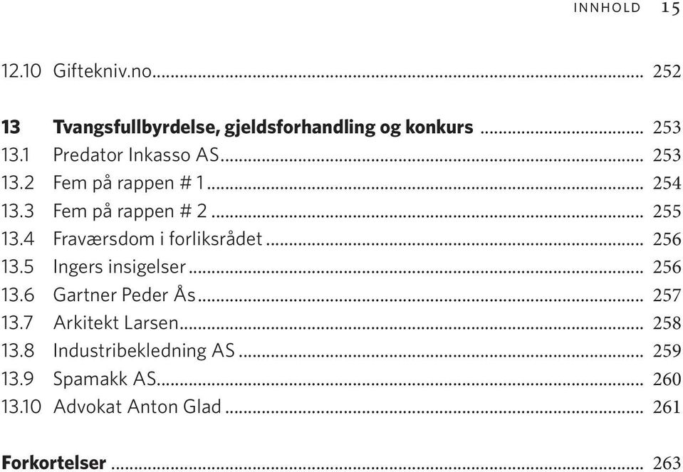 4 Fraværsdom i forliksrådet... 256 13.5 Ingers insigelser... 256 13.6 Gartner Peder Ås... 257 13.