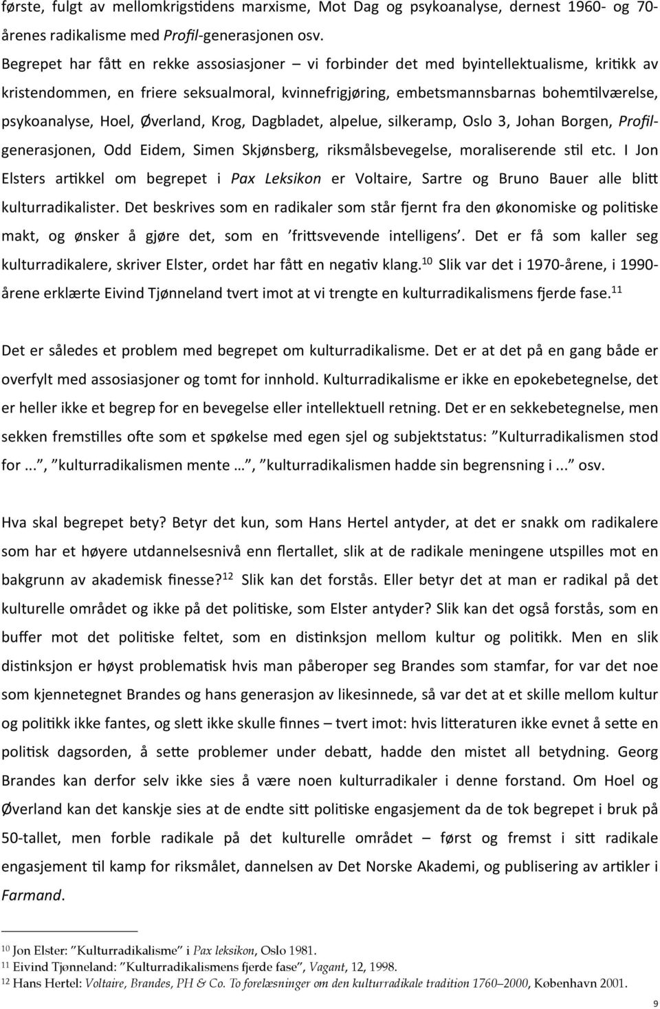 Hoel, Øverland, Krog, Dagbladet, alpelue, silkeramp, Oslo 3, Johan Borgen, Profil- generasjonen, Odd Eidem, Simen Skjønsberg, riksmålsbevegelse, moraliserende sbl etc.