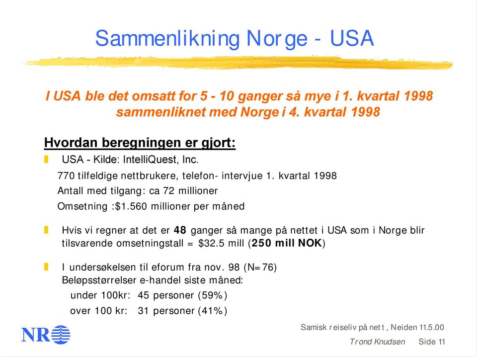 kvartal 1998 Antall med tilgang: ca 72 millioner Omsetning :$1.