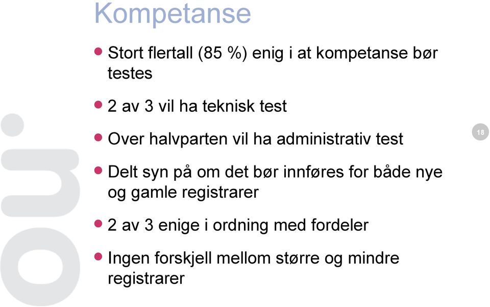 syn på om det bør innføres for både nye og gamle registrarer 2 av 3