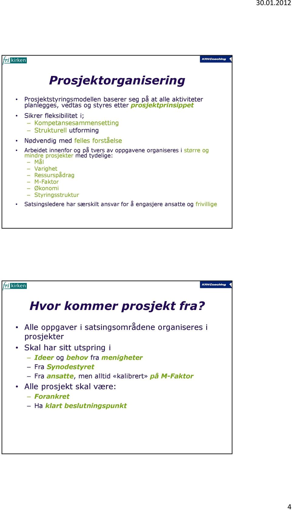 M-Faktor Økonomi Styringsstruktur Satsingsledere har særskilt ansvar for å engasjere ansatte og frivillige Hvor kommer prosjekt fra?