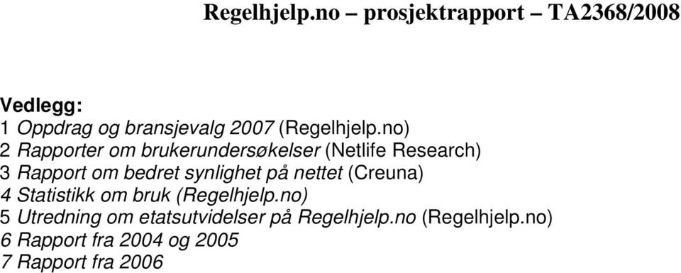 bedret synlighet på nettet (Creuna) 4 Statistikk om bruk (Regelhjelp.