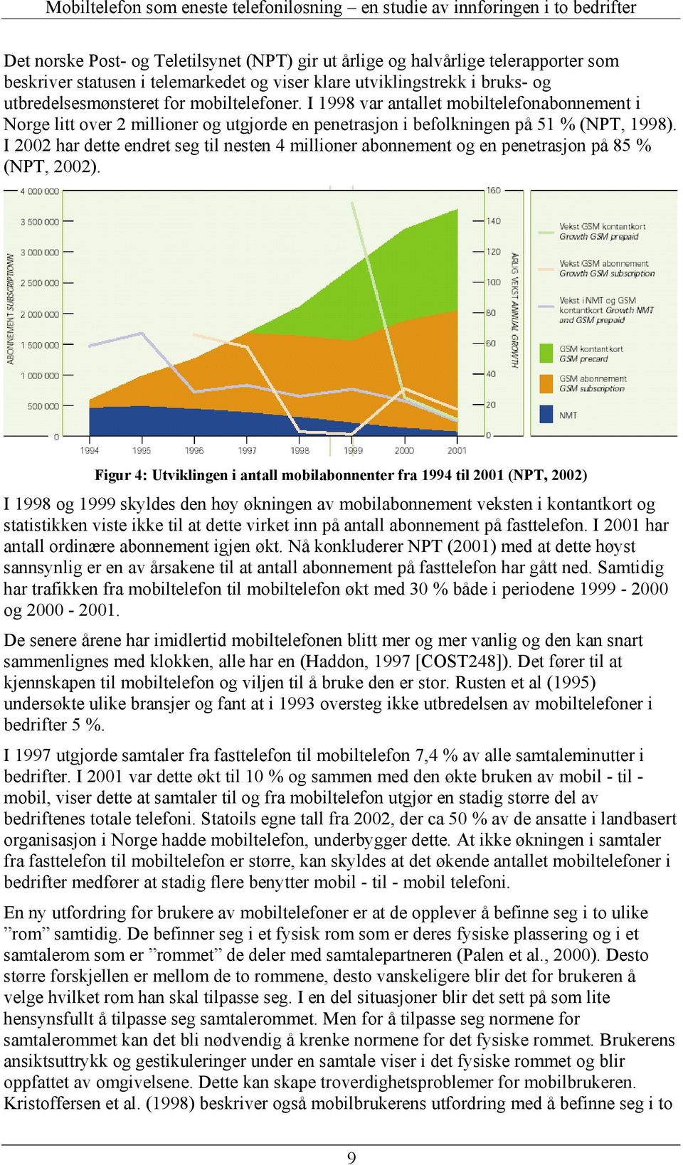 I 00 har dette endret seg til nesten millioner abonnement og en penetrasjon på 85 % (NPT, 00).