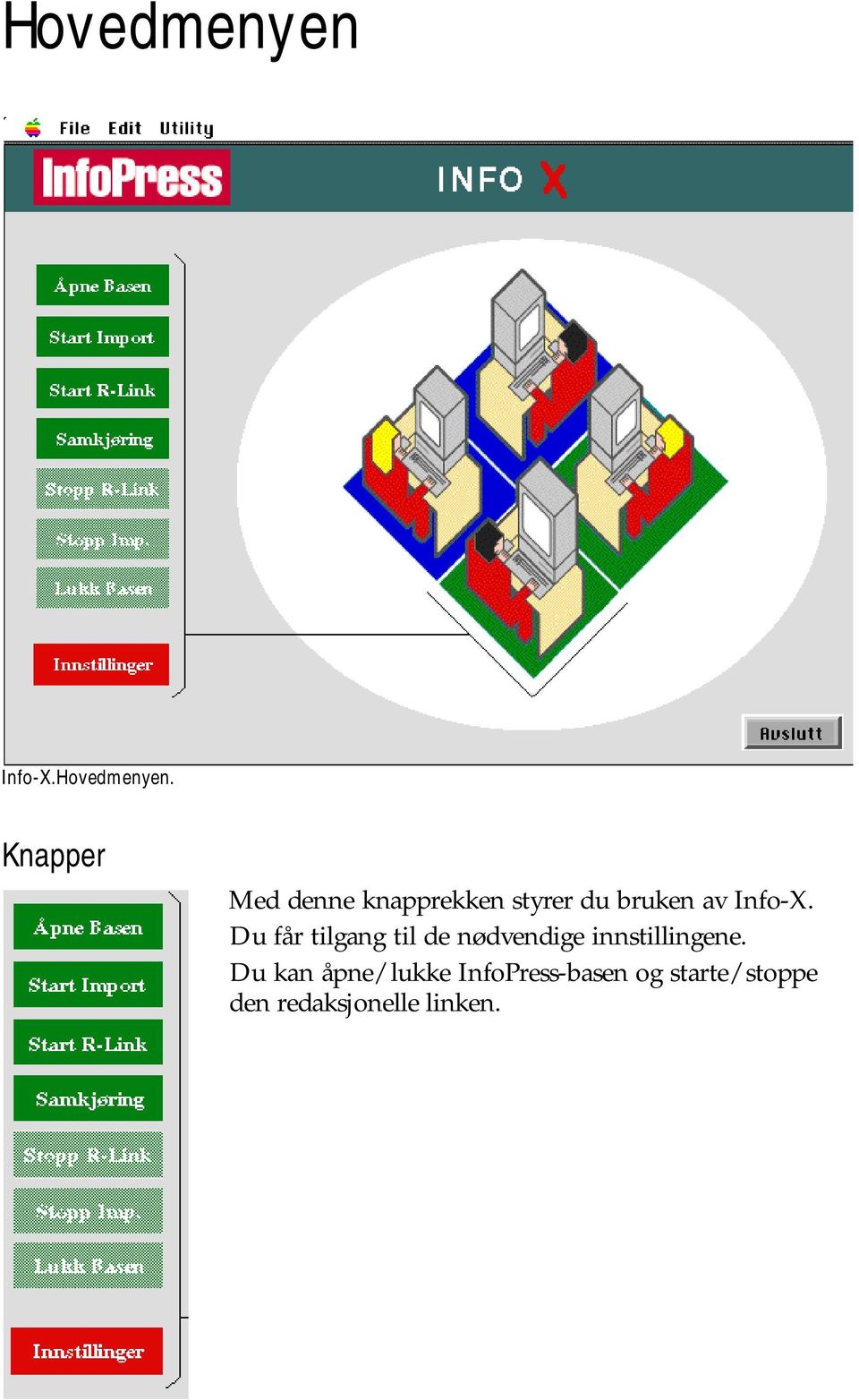 Knapper Med denne knapprekken styrer du bruken av