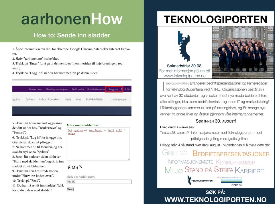 Brukernavn og Passord. 6. Trykk på Log in for å logge inn. Gratulerer, du er nå pålogget! 7. Nå kommer du til forsiden, og her skal du trykke på Spikers. 8.