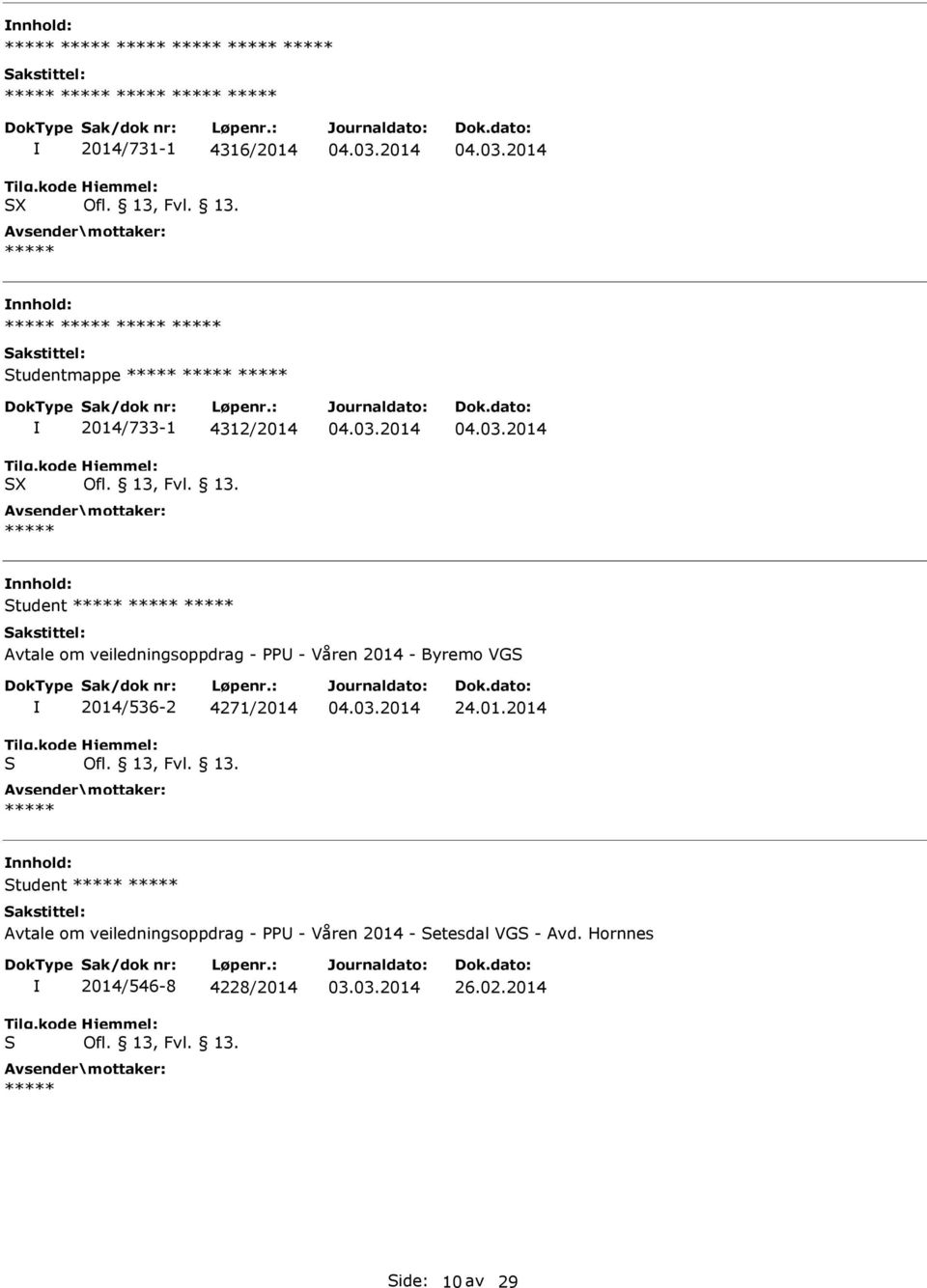 2014/536-2 4271/2014 24.01.2014 nnhold: tudent Avtale om veiledningsoppdrag -