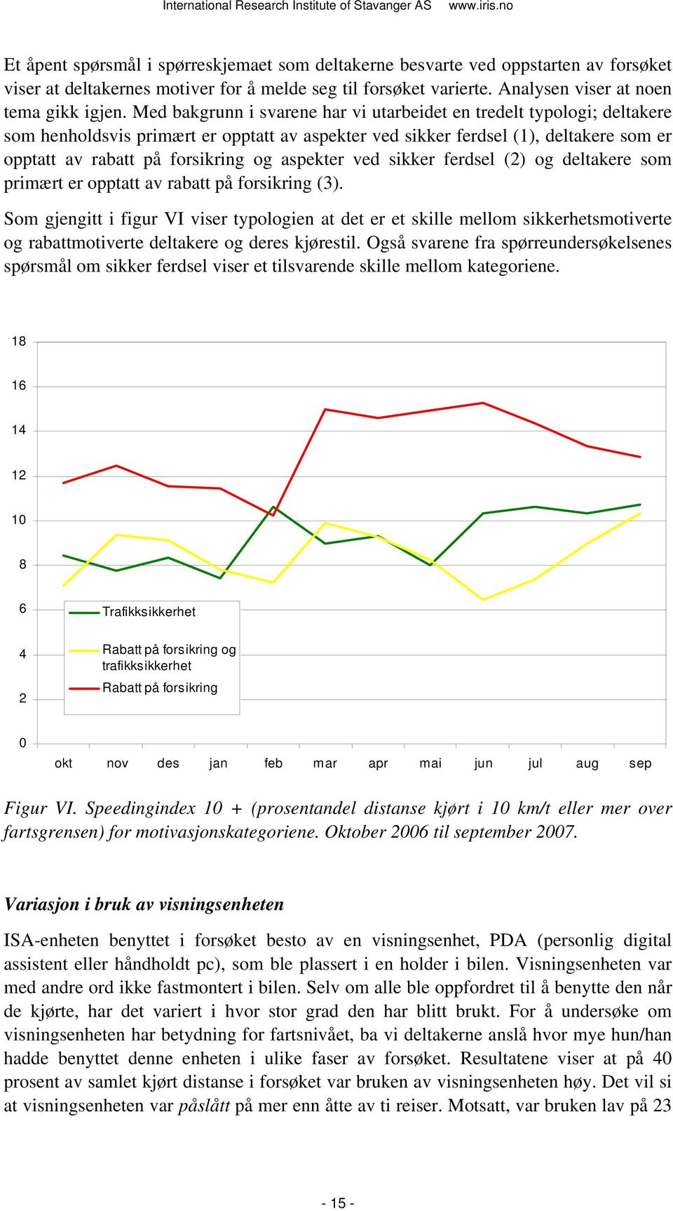 aspekter ved sikker ferdsel (2) og deltakere som primært er opptatt av rabatt på forsikring (3).