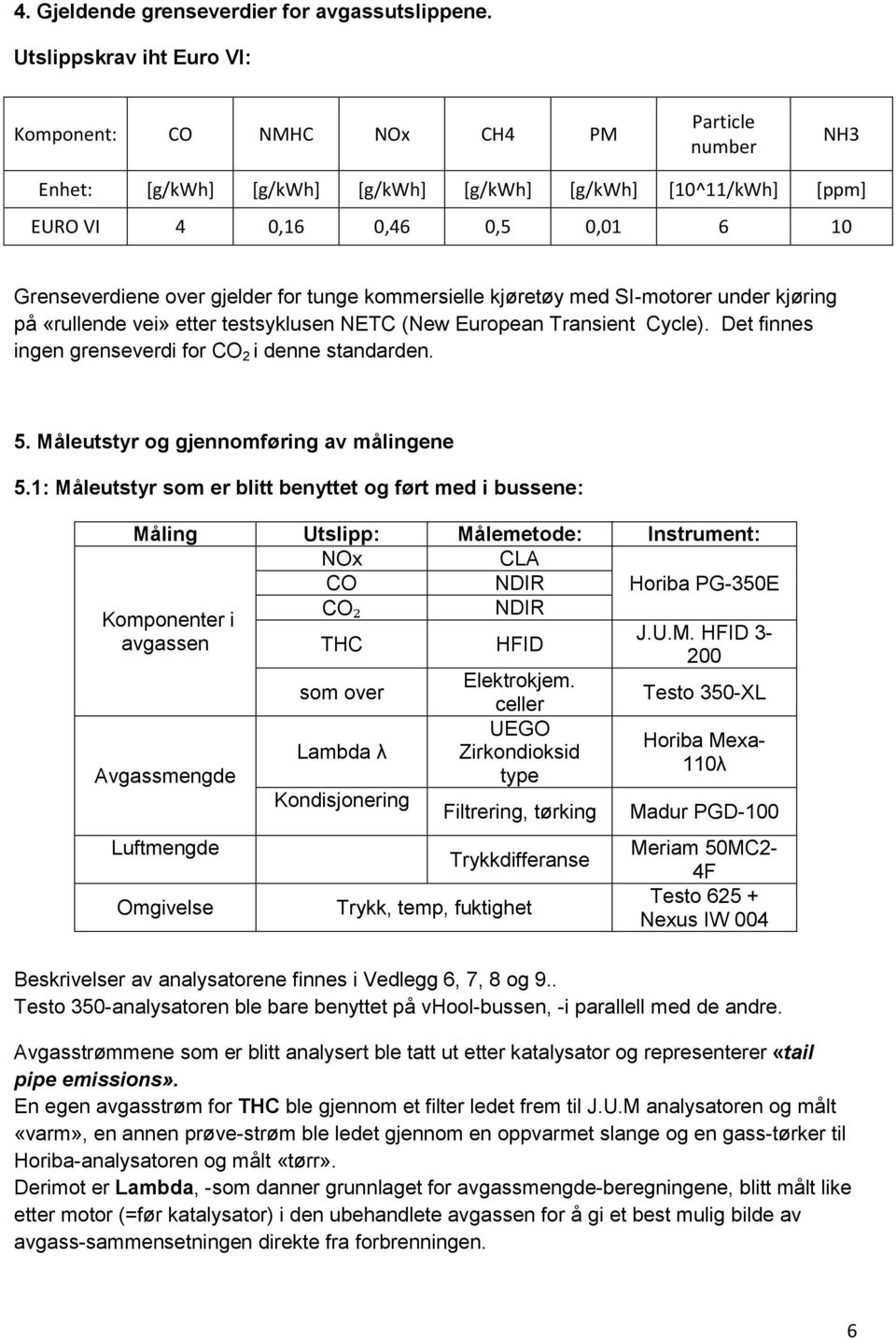 gjelder for tunge kommersielle kjøretøy med SI-motorer under kjøring på «rullende vei» etter testsyklusen NETC (New European Transient Cycle). Det finnes ingen grenseverdi for CO 2 i denne standarden.