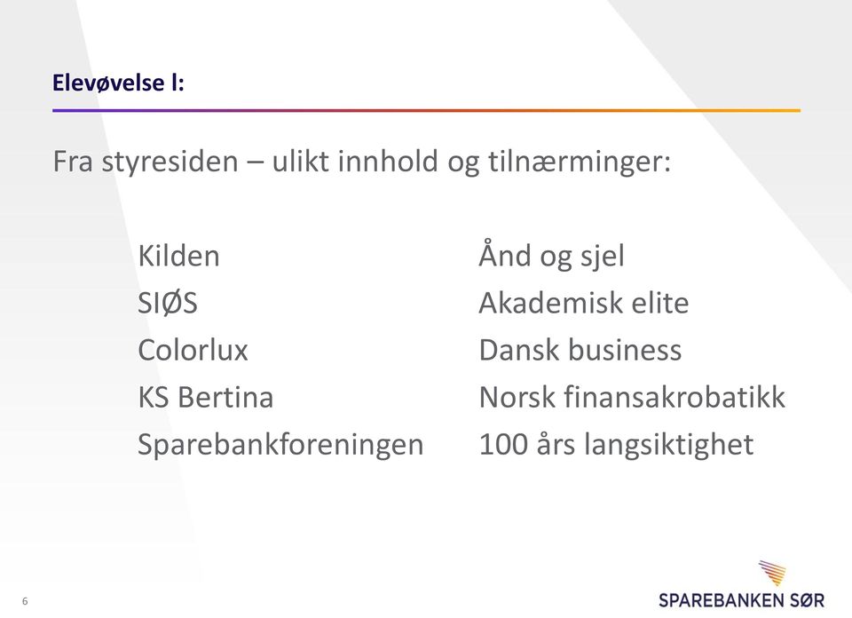 Sparebankforeningen Ånd og sjel Akademisk elite