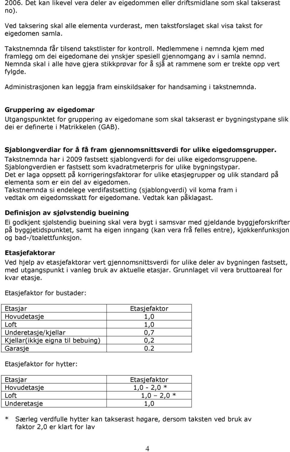 Nemnda skal i alle høve gjera stikkprøvar for å sjå at rammene som er trekte opp vert fylgde. Administrasjonen kan leggja fram einskildsaker for handsaming i takstnemnda.