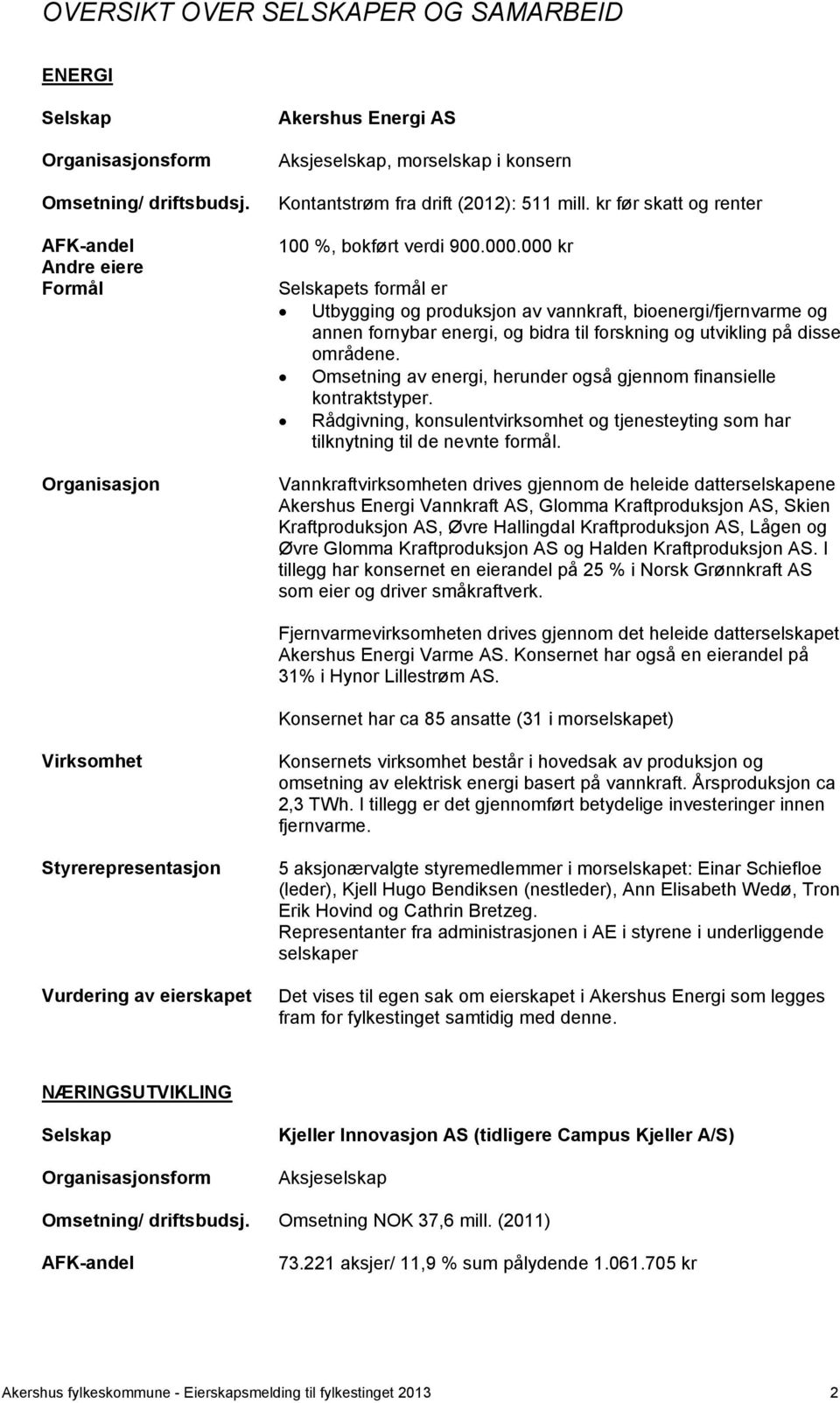 Omsetning av energi, herunder også gjennom finansielle kontraktstyper. Rådgivning, konsulentvirksomhet og tjenesteyting som har tilknytning til de nevnte formål.