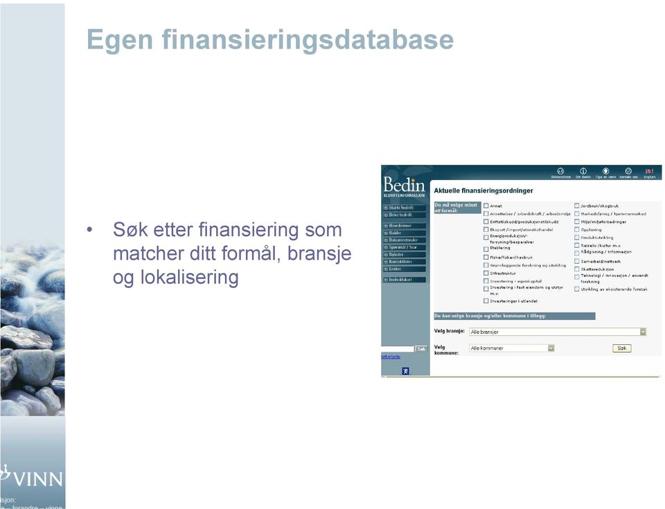 Søk etter finansiering