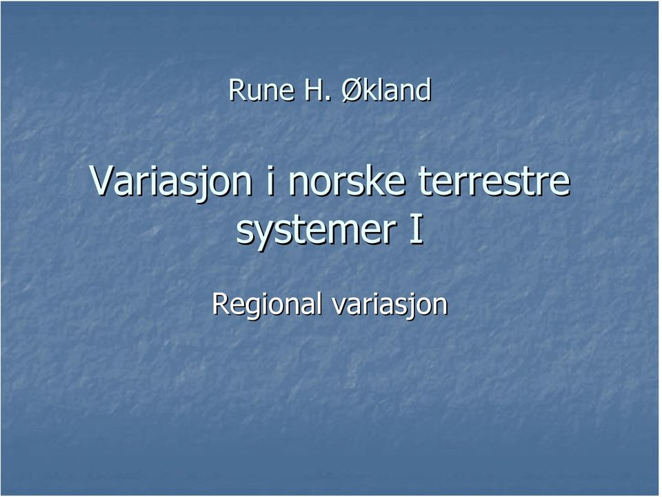 norske terrestre