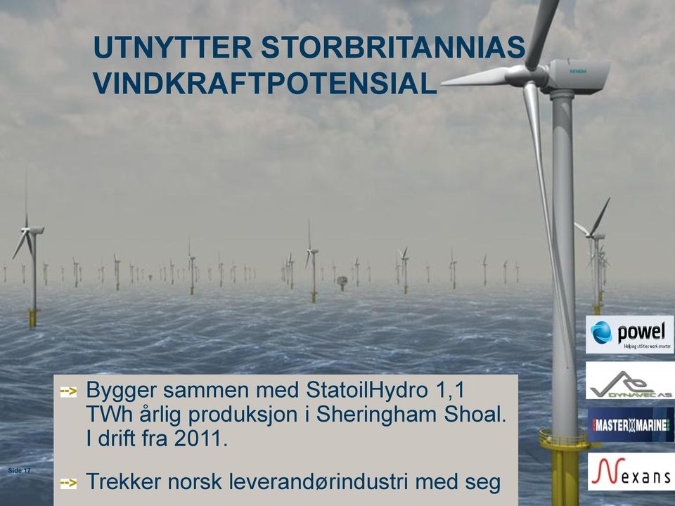 Forewind Bygger sammen med StatoilHydro 1,1 TWh årlig produksjon i