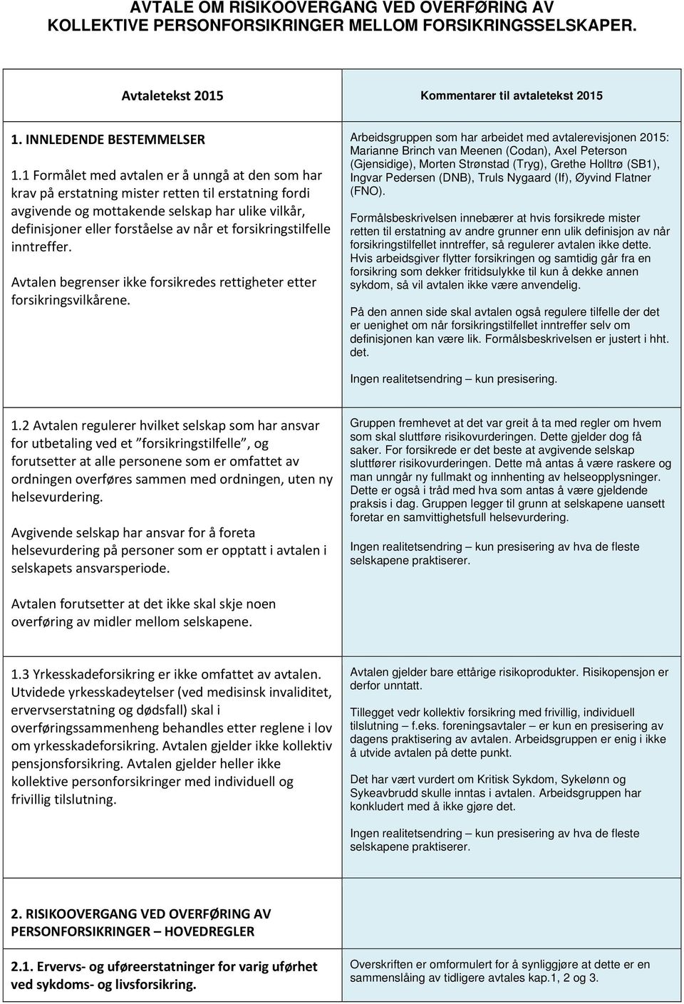 forsikringstilfelle inntreffer. Avtalen begrenser ikke forsikredes rettigheter etter forsikringsvilkårene.