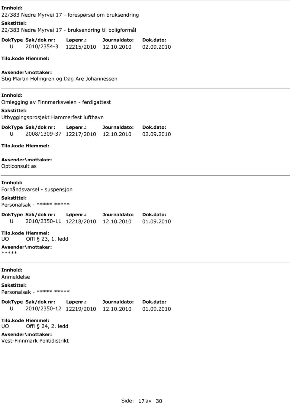 2010 Stig Martin Holmgren og Dag Are Johannessen Omlegging av Finnmarksveien - ferdigattest tbyggingsprosjekt Hammerfest