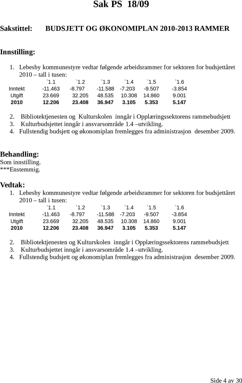 Bibliotektjenesten og Kulturskolen inngår i Opplæringssektorens rammebudsjett 3. Kulturbudsjettet inngår i ansvarsområde 1.4 utvikling. 4.