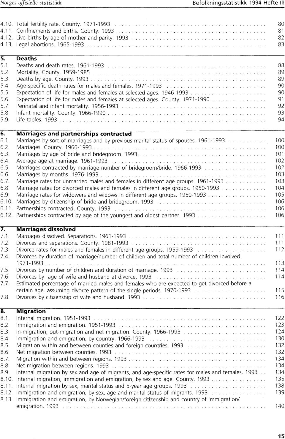 County. 993.................... 89 5.4. Agespecific death rates for males and females. 97993 90 5.5. Expectation of life for males and females at selected ages. 9469