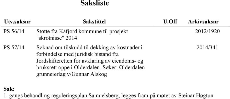 til dekking av kostnader i forbindelse med juridisk bistand fra Jordskifteretten for avklaring av eiendoms- og