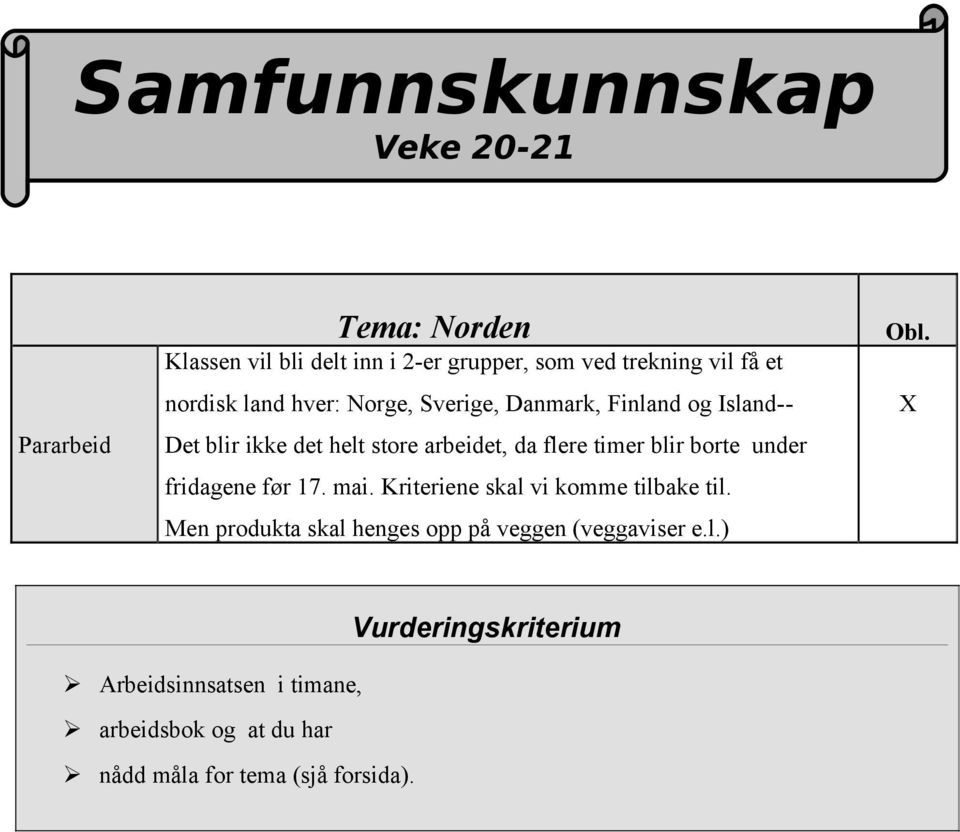 borte under fridagene før 17. mai. Kriteriene skal vi komme tilbake til.