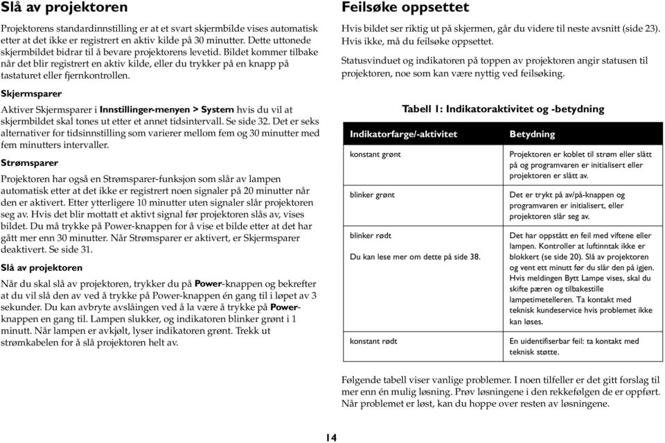 Skjermsparer Aktiver Skjermsparer i Innstillinger-menyen > System hvis du vil at skjermbildet skal tones ut etter et annet tidsintervall. Se side 32.