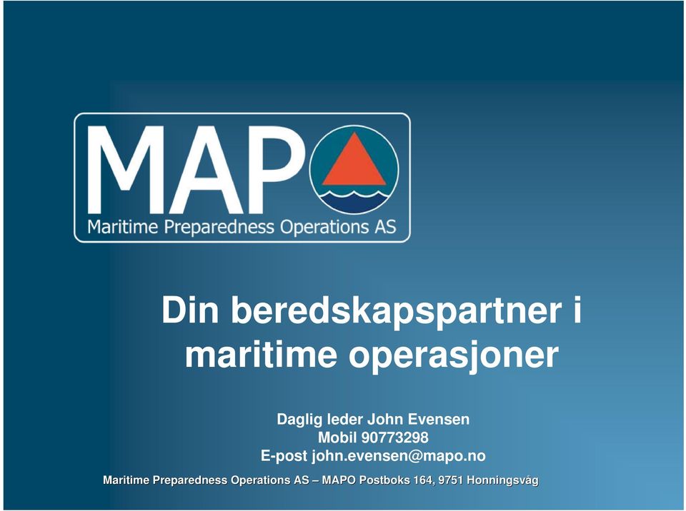 E-post john.evensen@mapo.