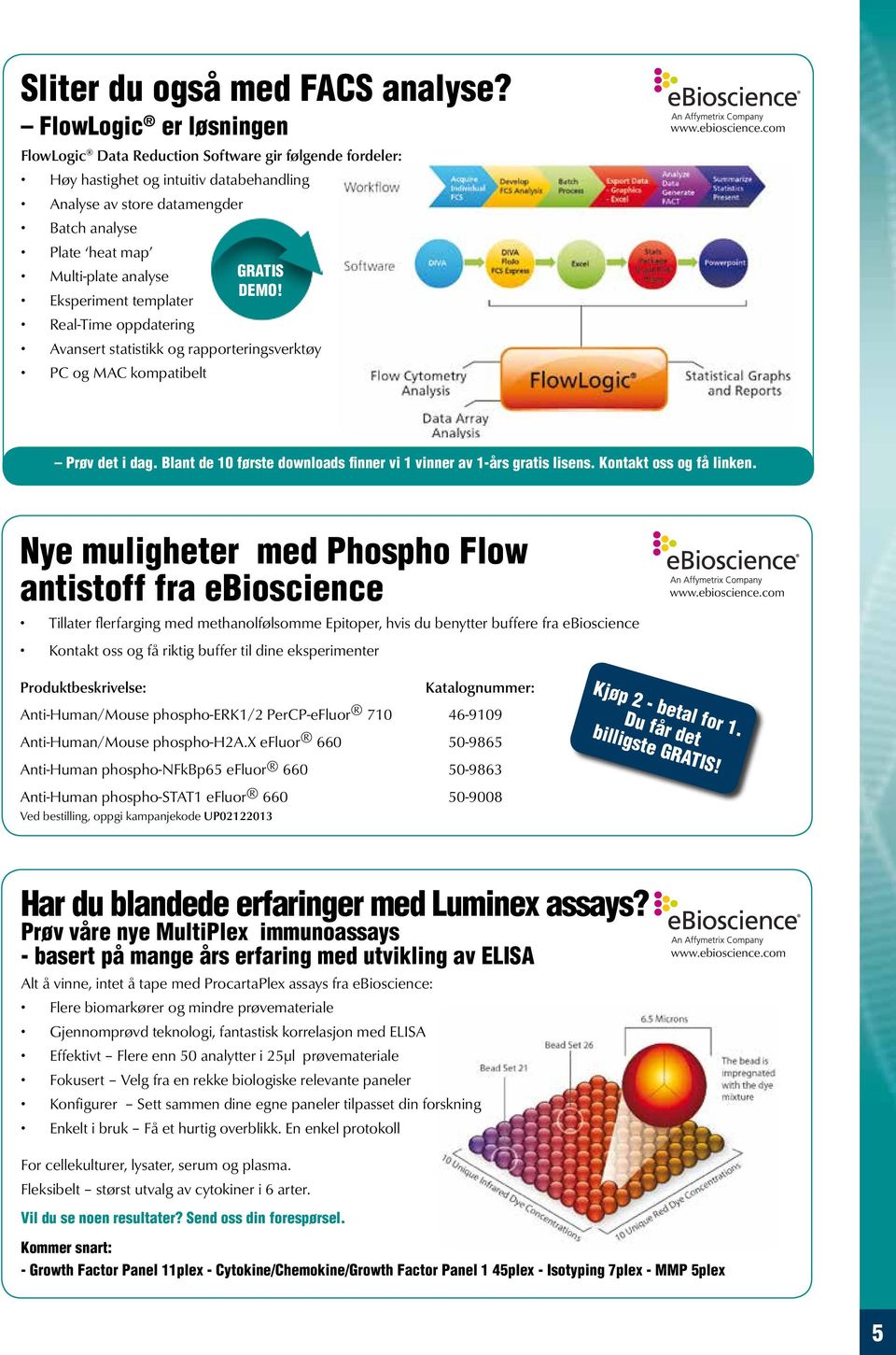 GRATIS DEMO! Eksperiment templater Real-Time oppdatering Avansert statistikk og rapporteringsverktøy PC og MAC kompatibelt www.ebioscience.com Prøv det i dag.