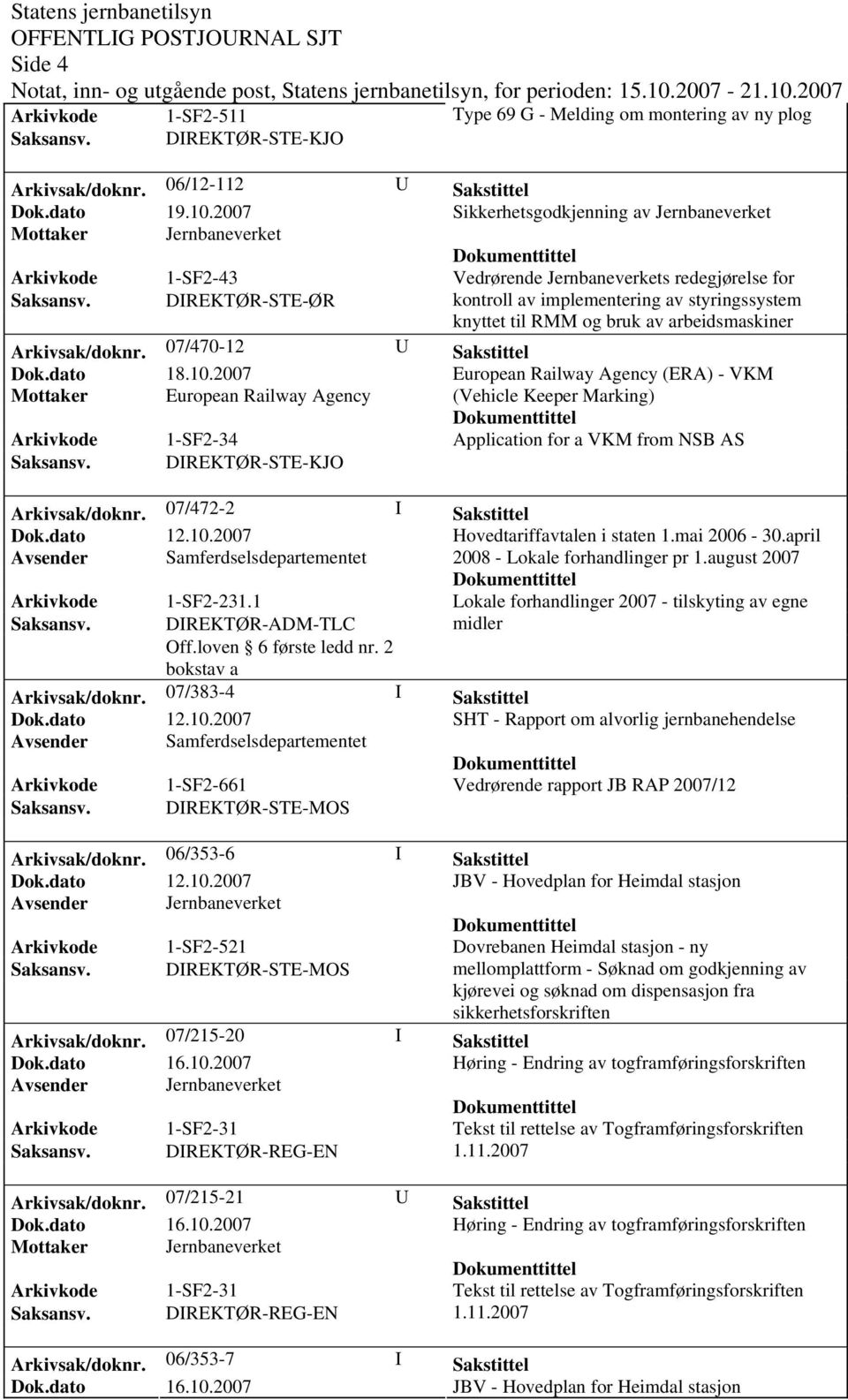 DIREKTØR-STE-ØR kontroll av implementering av styringssystem knyttet til RMM og bruk av arbeidsmaskiner Arkivsak/doknr.