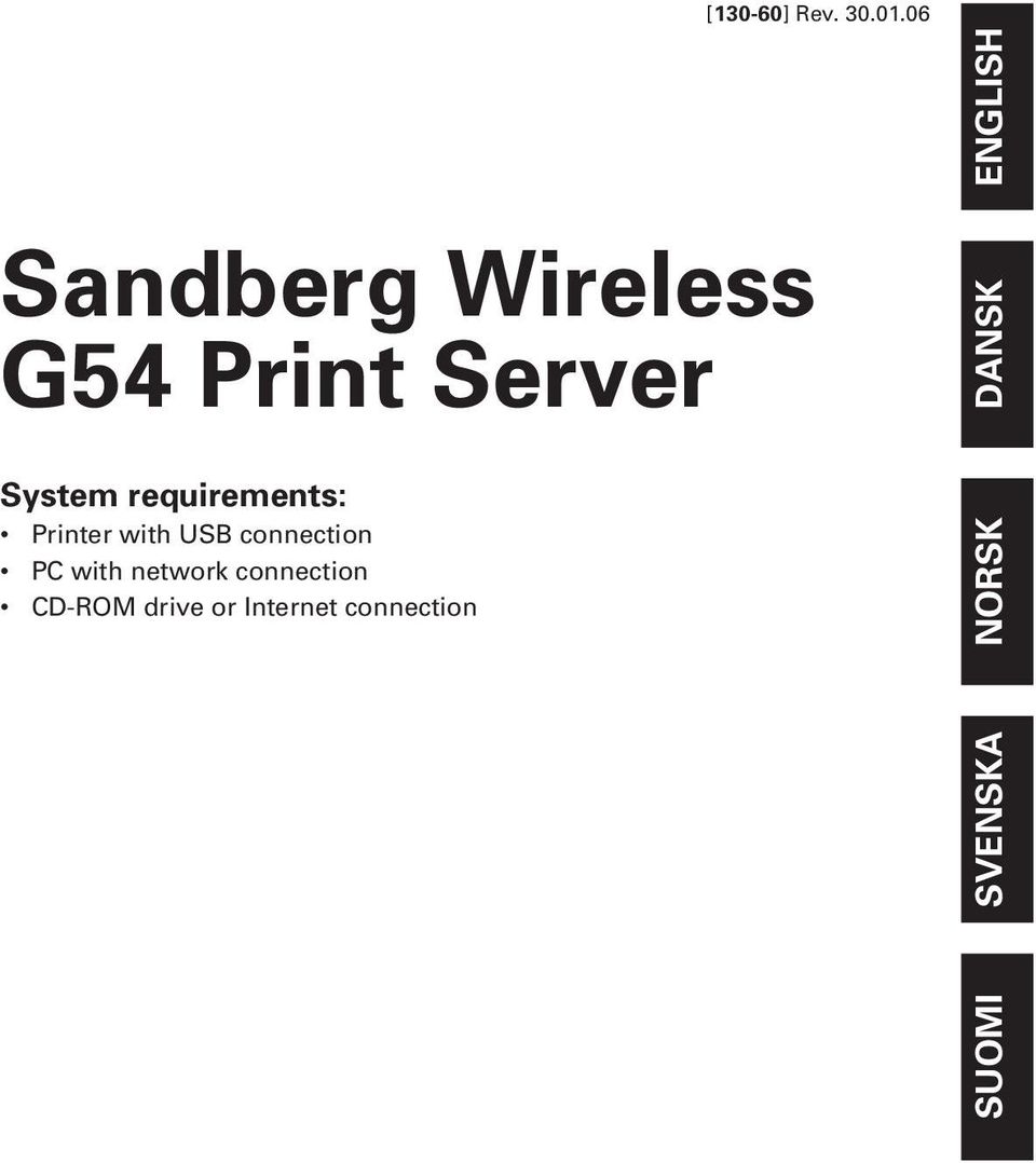 Wireless G54 Print Server System requirements: