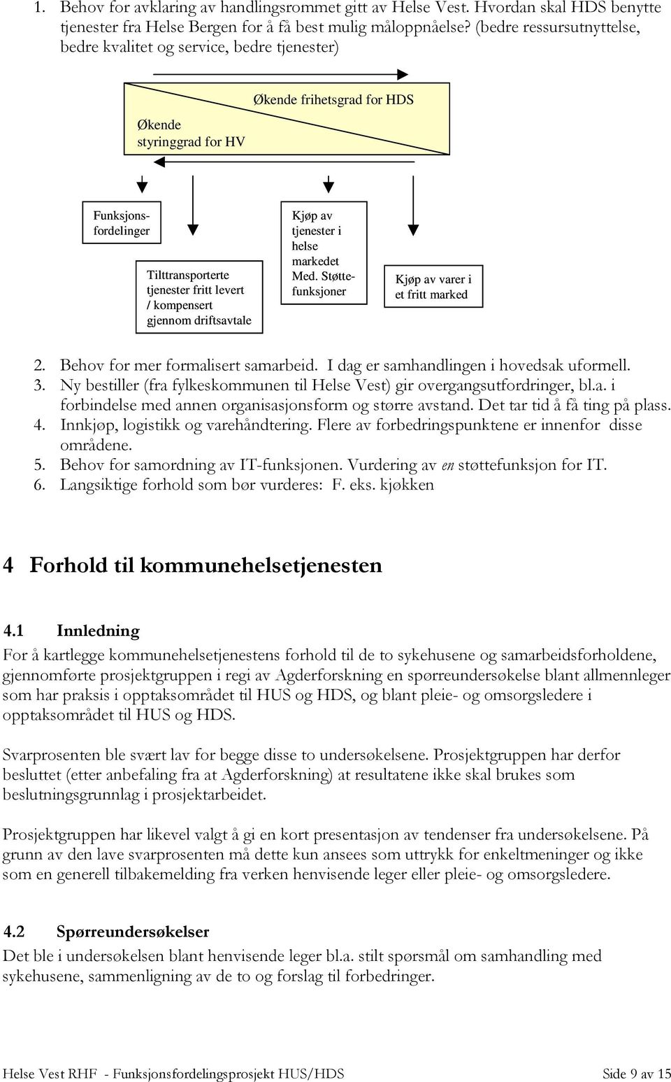 gjennom driftsavtale Kjøp av tjenester i helse markedet Med. Støttefunksjoner Kjøp av varer i et fritt marked 2. Behov for mer formalisert samarbeid. I dag er samhandlingen i hovedsak uformell. 3.