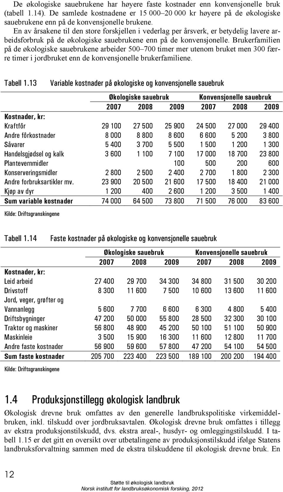 En av årsakene til den store forskjellen i vederlag per årsverk, er betydelig lavere arbeidsforbruk på de økologiske sauebrukene enn på de konvensjonelle.