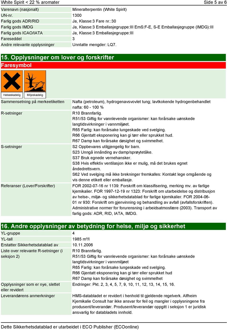 Unntatte mengder: LQ7. 15.