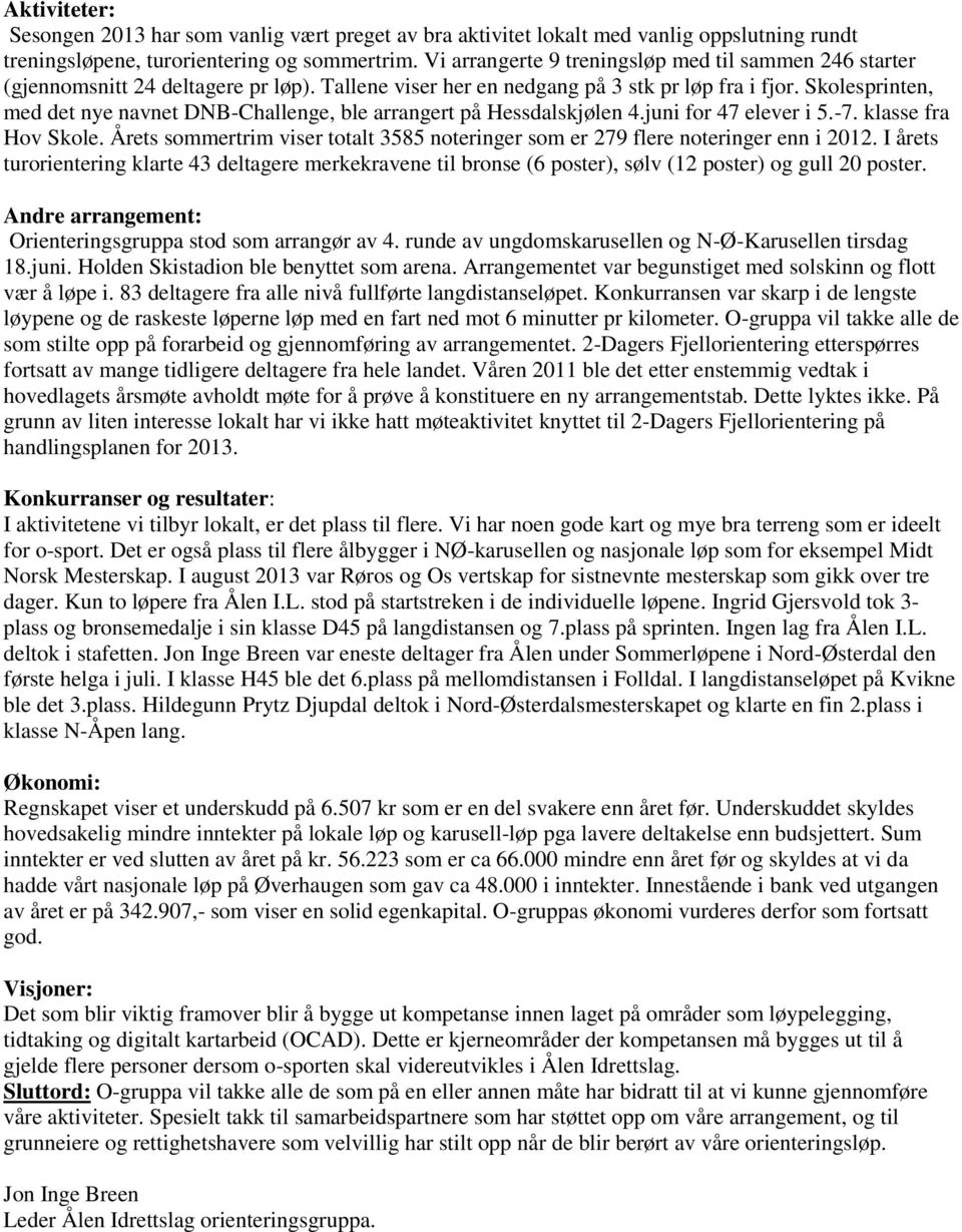 Skolesprinten, med det nye navnet DNB-Challenge, ble arrangert på Hessdalskjølen 4.juni for 47 elever i 5.-7. klasse fra Hov Skole.