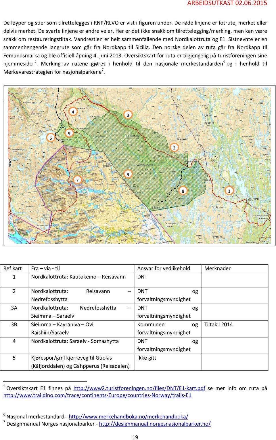 Sistnevnte er en sammenhengende langrute som går fra Nordkapp til Sicilia. Den norske delen av ruta går fra Nordkapp til Femundsmarka og ble offisiell åpning 4. juni 2013.