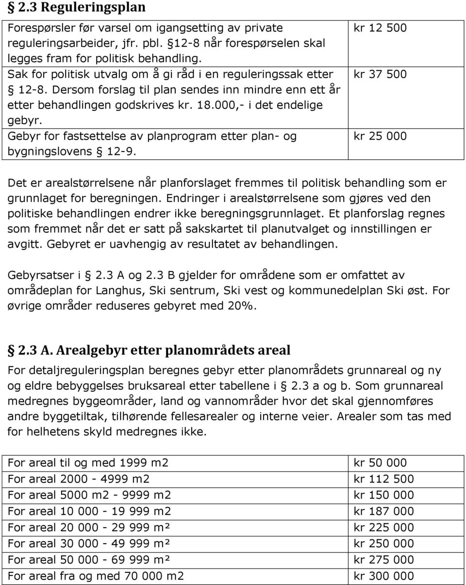 Gebyr for fastsettelse av planprogram etter plan- og bygningslovens 12-9.