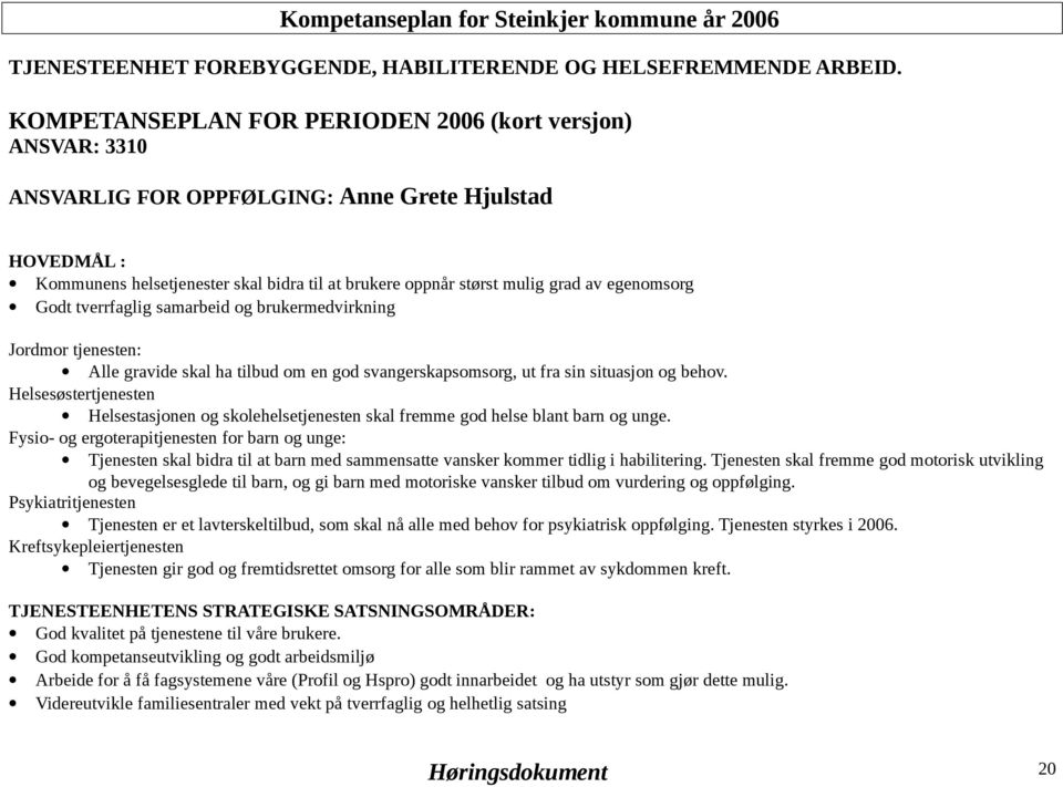 egenomsorg Godt tverrfaglig samarbeid og brukermedvirkning Jordmor tjenesten: Alle gravide skal ha tilbud om en god svangerskapsomsorg, ut fra sin situasjon og behov.